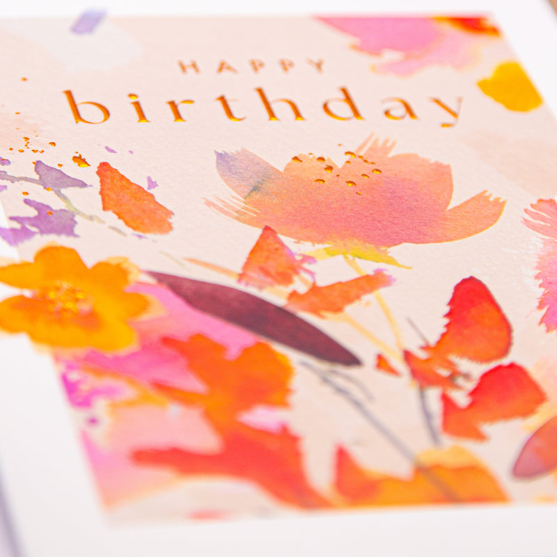 Greeting Card - F306 - Autumn Floral Birthday Card - Autumn Floral Birthday Card - Whistlefish