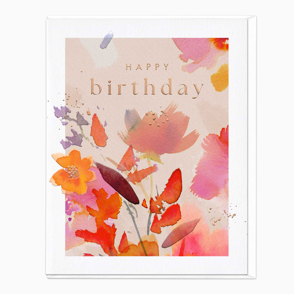 Greeting Card-F306 - Autumn Floral Birthday Card-Whistlefish