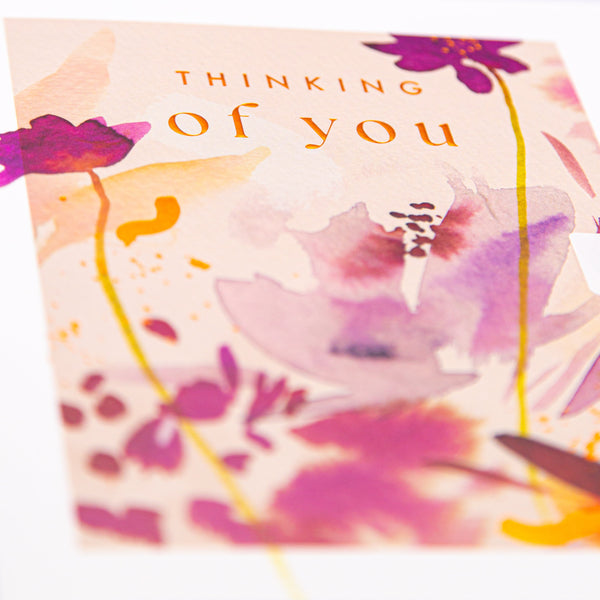 Greeting Card - F308 - Autumn Purple Thinking Of You Card - Autumn Purple Thinking Of You Card - Whistlefish