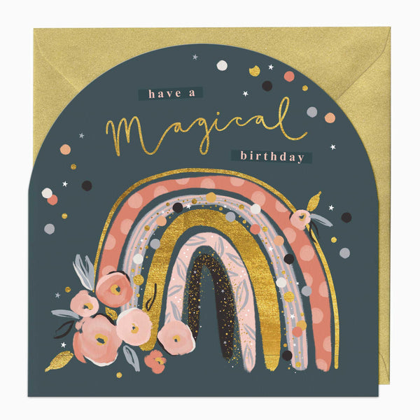 Greeting Card-F317 - Magical Rainbow Birthday Arch Card-Whistlefish