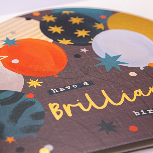 Greeting Card - F323 - Brilliant Balloons Birthday Arch Card - Brilliant Balloons Birthday Arch Card - Whistlefish