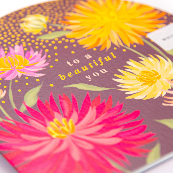 Greeting Card - F324 - Dahlias Birthday Arch Card - Dahlias Birthday Arch Card - Whistlefish