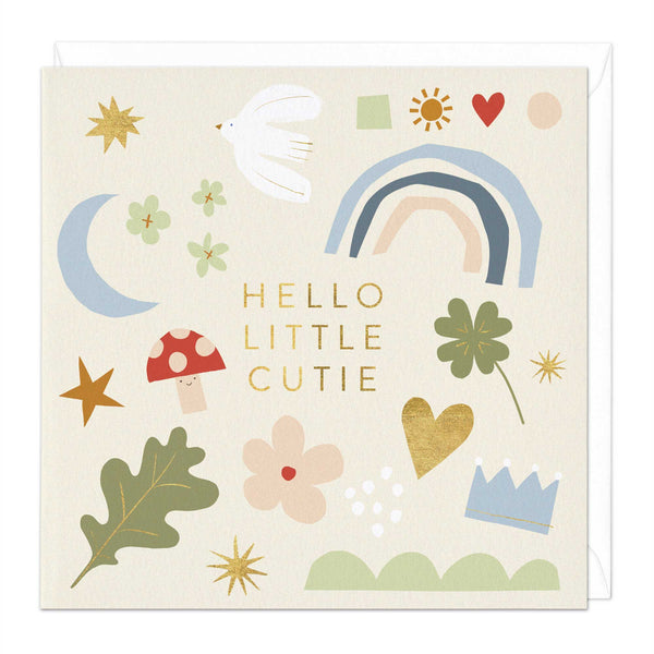 Greeting Card - F335 - Hello Little Cutie Baby Card - Hello Little Cutie Baby Card - Whistlefish