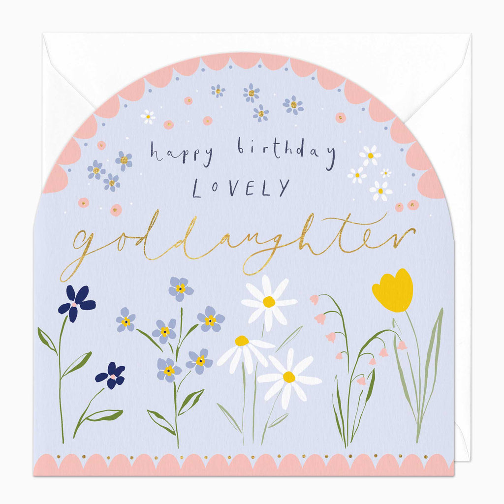 Greeting Card-F352 - Lovely God-Daughter Birthday Arch Card-Whistlefish