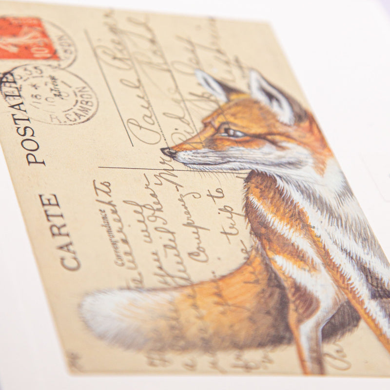 Greeting Card - F358 - Painted Fox Vintage Art Card - Painted Fox Vintage Art Card - Whistlefish