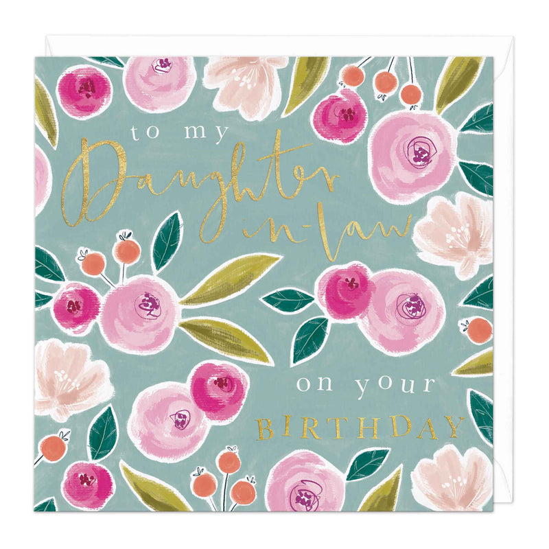 Greeting Card - F363 - Daughter-In-Law Floral Birthday Card - Daughter-In-Law Floral Birthday Card - Whistlefish