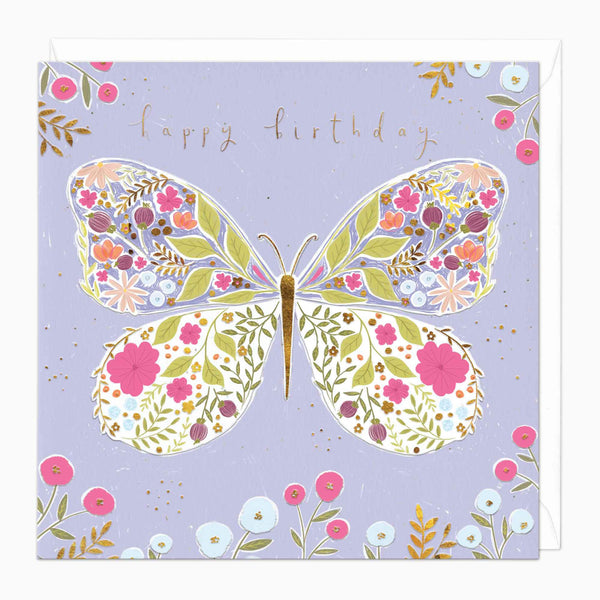 Greeting Card-F364 - Delicate Butterfly Birthday Card-Whistlefish