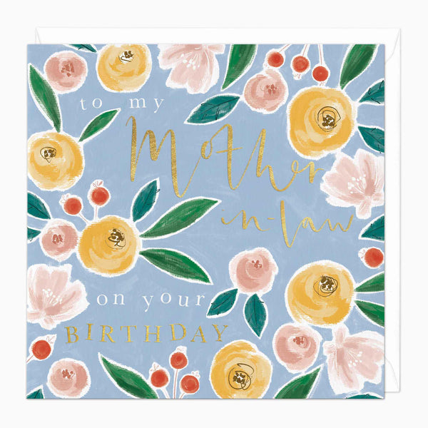 Greeting Card-F365 - Mother-In-Law Florals Birthday Card-Whistlefish
