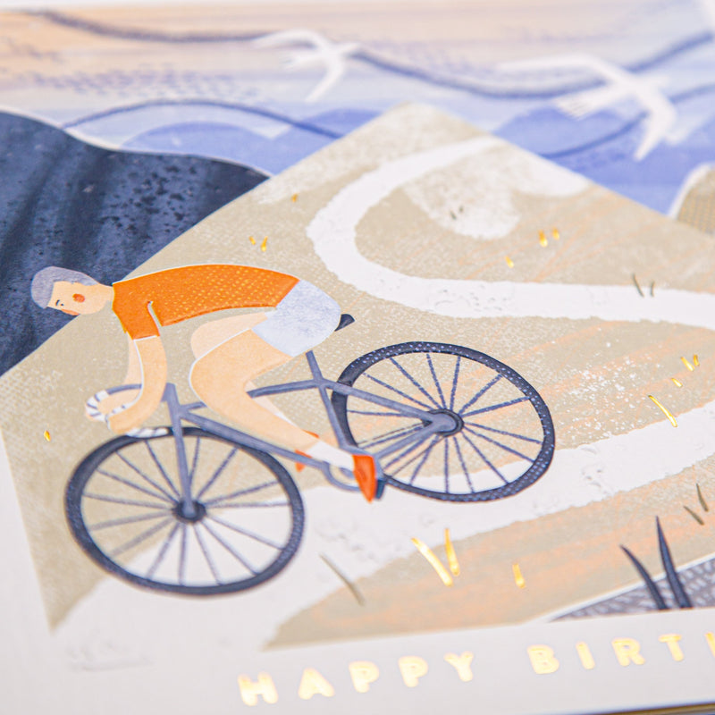 Greeting Card - F371 - Mountain Cycling Birthday Card - Mountain Cycling Birthday Card - Whistlefish