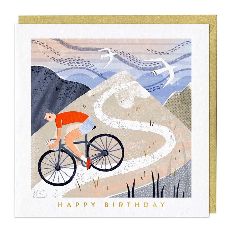 Greeting Card - F371 - Mountain Cycling Birthday Card - Mountain Cycling Birthday Card - Whistlefish