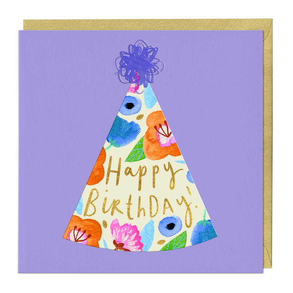 Greeting Card - F372 - Vibrant Party Hat Birthday Card - Vibrant Party Hat Birthday Card - Whistlefish