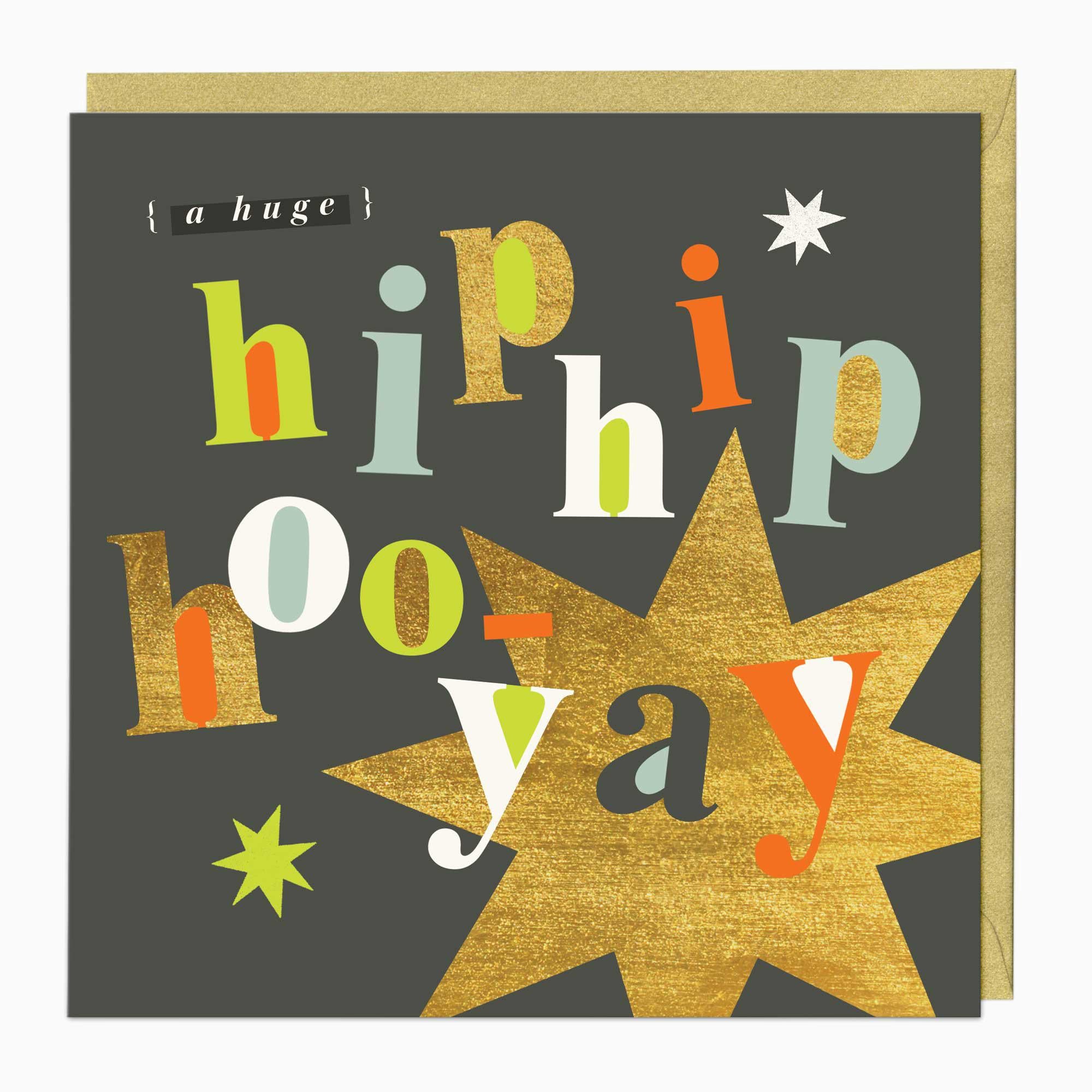Greeting Card-F380 - Hip Hip Hoo-Yay Birthday Card-Whistlefish