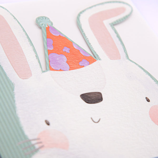 Greeting Card - F383 - Birthday Bunny Cut-Out Card - Birthday Bunny Cut-Out Card - Whistlefish