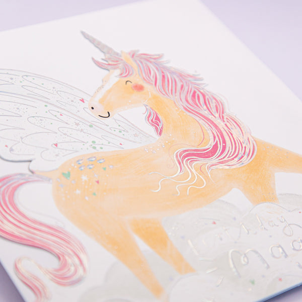 Greeting Card - F384 - Magical Unicorn Birthday Cut-Out Card - Magical Unicorn Birthday Cut-Out Card - Whistlefish