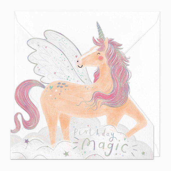 Greeting Card-F384 - Magical Unicorn Birthday Cut-Out Card-Whistlefish