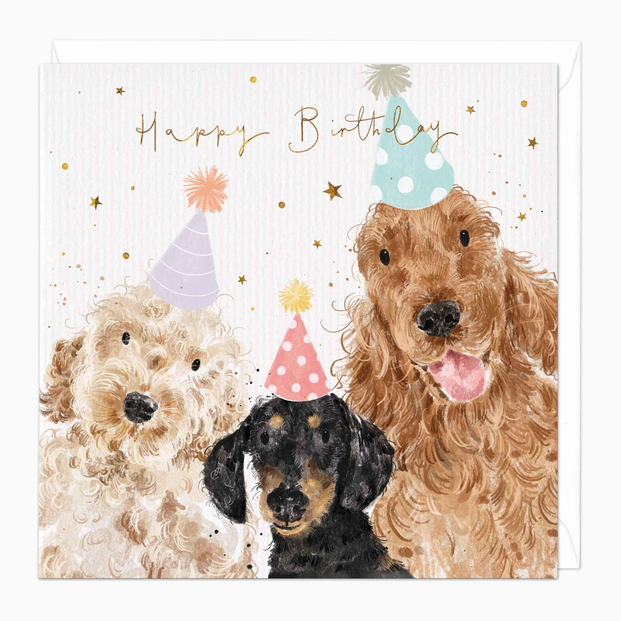 Greeting Card-F386 - Party Pups Birthday Card-Whistlefish