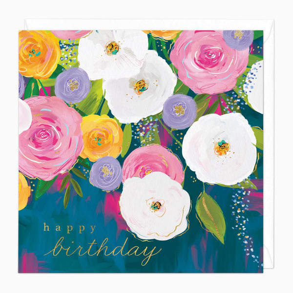 Greeting Card-F390 - Fresh Blooms Birthday Card-Whistlefish