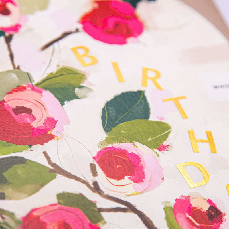 Greeting Card - F391 - Camellia Birthday Arch Card - Camellia Birthday Arch Card - Whistlefish