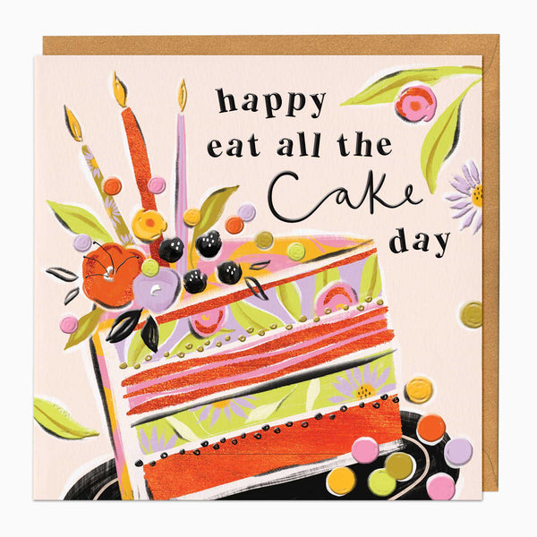 Greeting Card-F396 - Juicy Floral Cake Card-Whistlefish