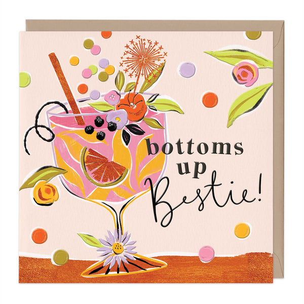 Greeting Card - F409 - Juicy Drinks Bestie Card - Juicy Drinks Bestie Card - Whistlefish