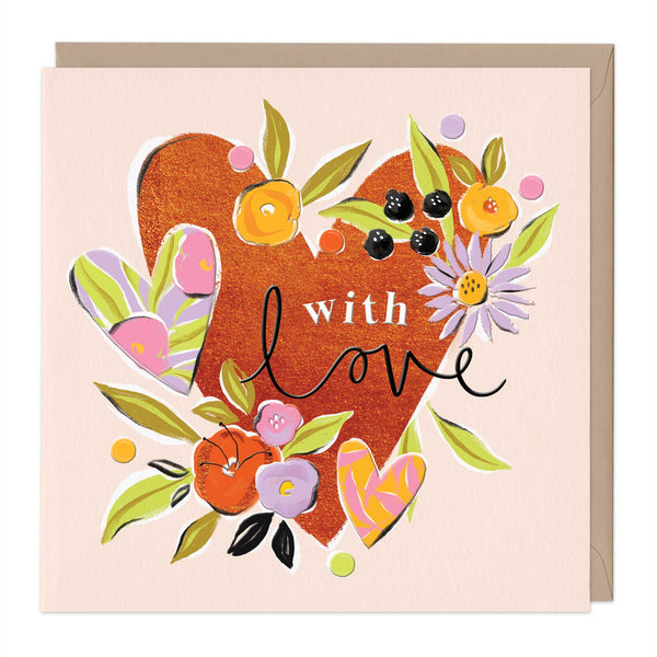 Greeting Card - F411 - With Love Juicy Heart Card - With Love Juicy Heart Card - Whistlefish