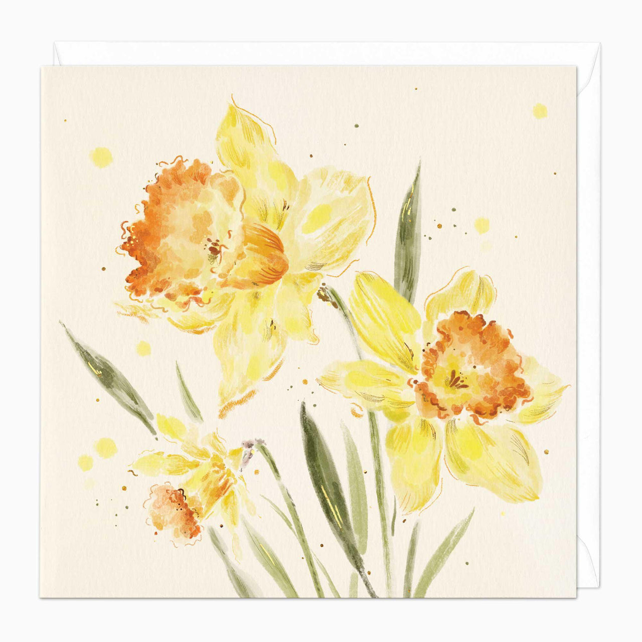 Greeting Card-F419 - Sunlit Daffodils Art Card-Whistlefish