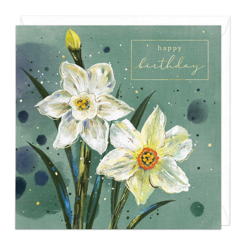 Greeting Card - F423 - Narcissi Birthday Card - Narcissi Birthday Card - Whistlefish