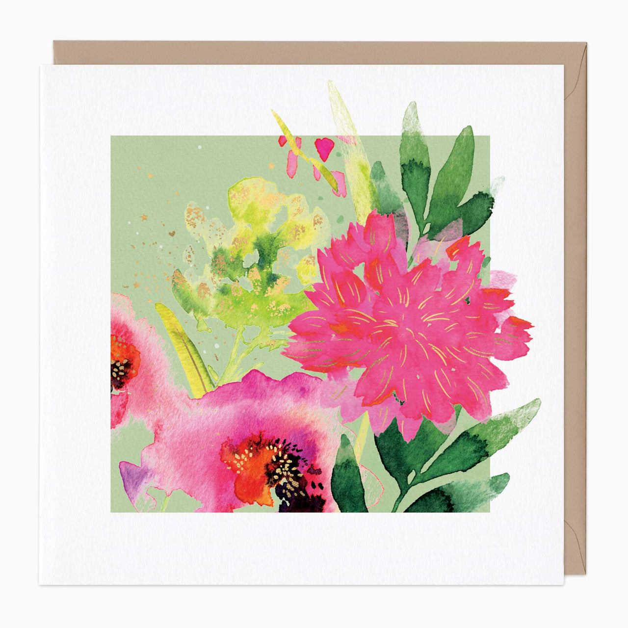 Greeting Card-F426 - Orange Poppy Art Card-Whistlefish