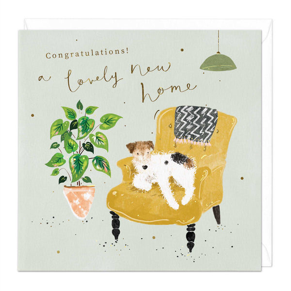 Greeting Card - F436 - Lovely New Home Dog Card - Lovely New Home Dog Card - Whistlefish