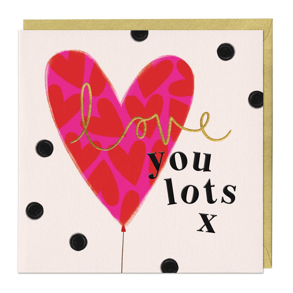 Greeting Card - F445 - Neon Hearts Love You Lots Card - Neon Hearts Love You Lots Card - Whistlefish