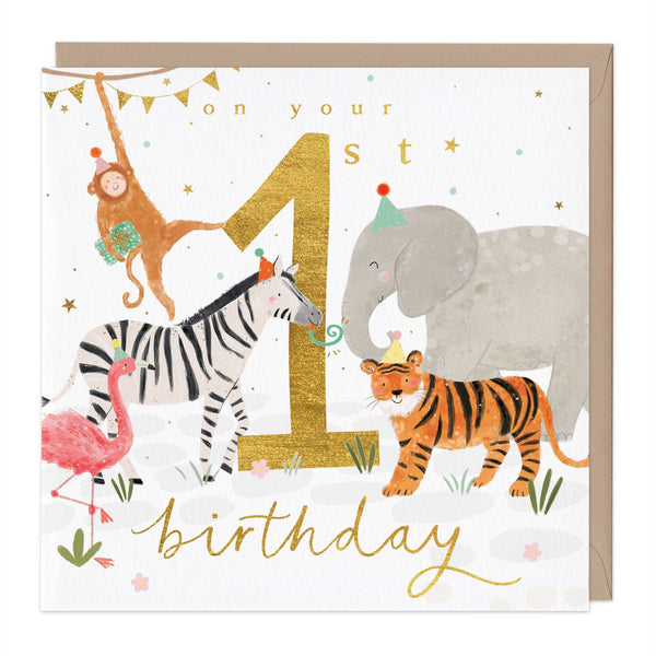 Greeting Card - F450 - Wild 1st Birthday Card - Wild 1st Birthday Card - Whistlefish