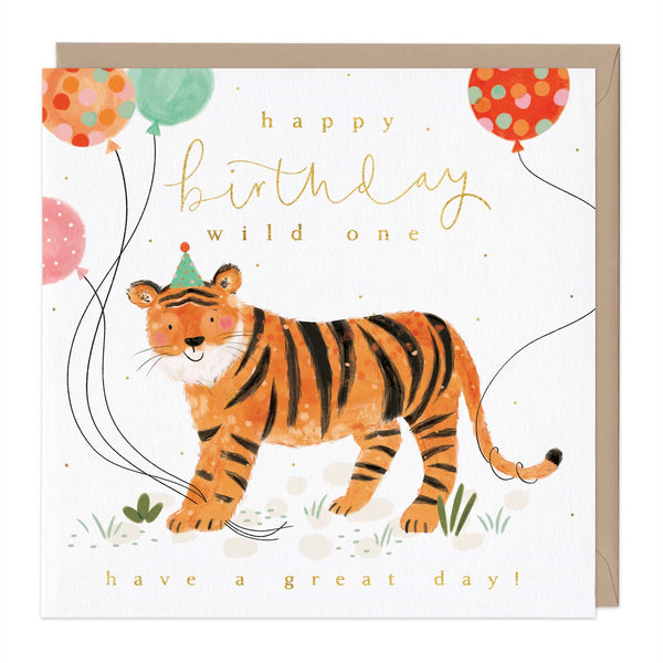 Greeting Card - F452 - Wild Tiger Birthday Card - Wild Tiger Birthday Card - Whistlefish