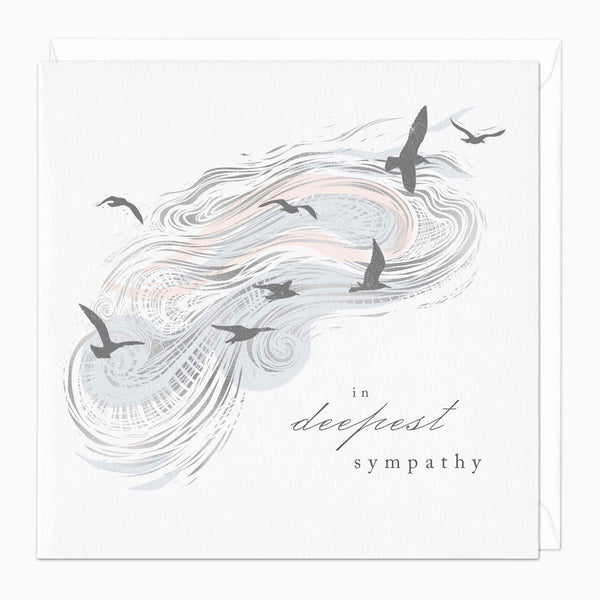 Greeting Card-F456 - Deepest Sympathy Lino Card-Whistlefish