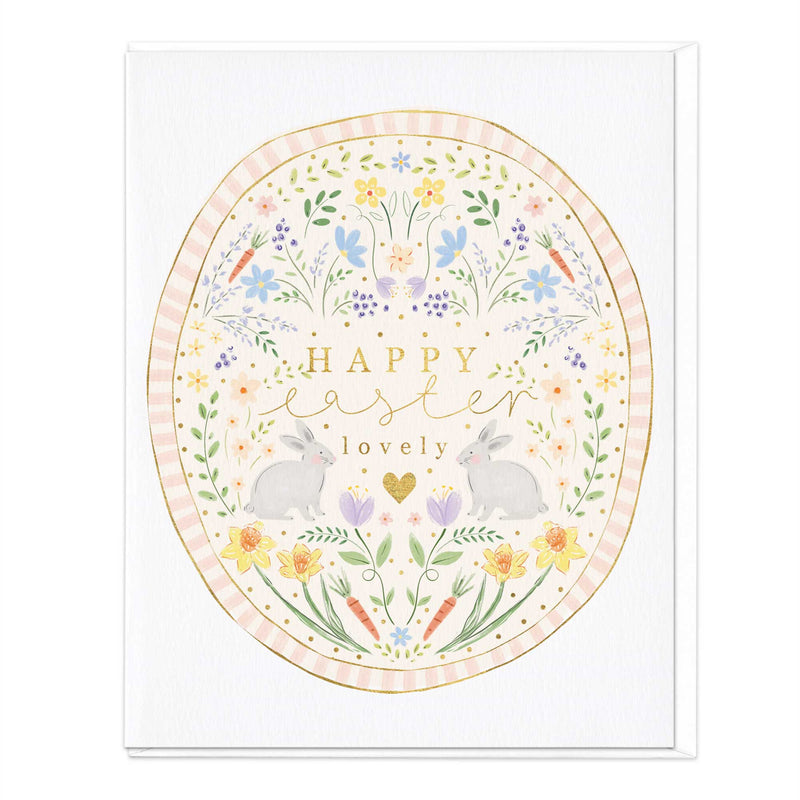 Greeting Card - F461 - Happy Easter Floral Card - Happy Easter Floral Card - Whistlefish