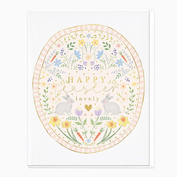 Greeting Card-F461 - Happy Easter Floral Card-Whistlefish