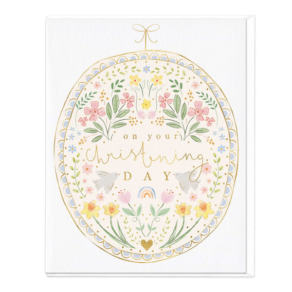 Greeting Card - F468 - On Your Christening Day Floral Card - On Your Christening Day Floral Card - Whistlefish