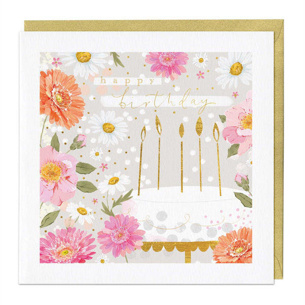 Greeting Card - F476 - Floral Scene Birthday Card - Floral Scene Birthday Card - Whistlefish