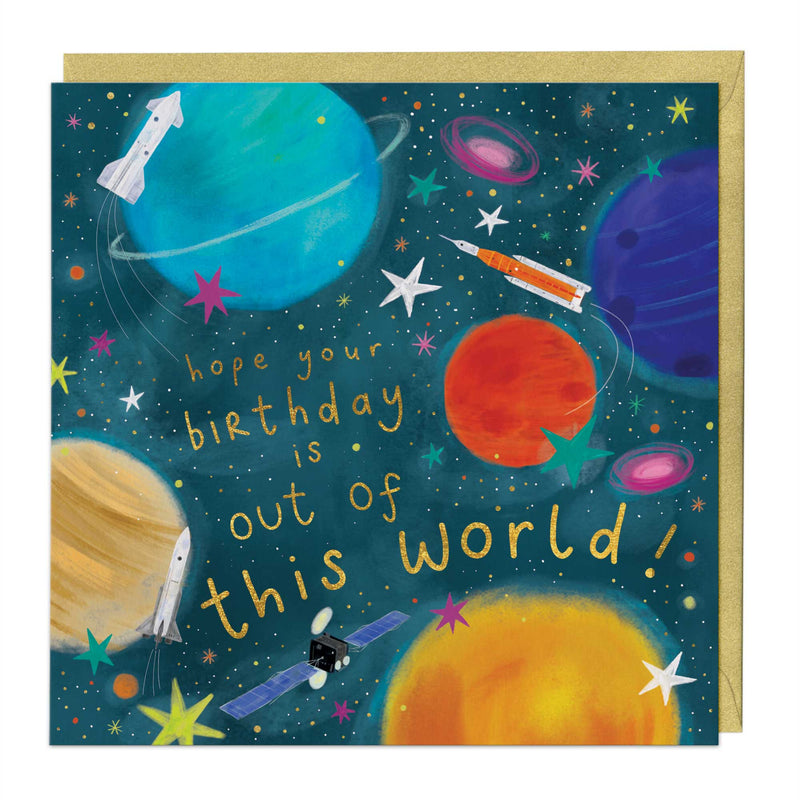 Greeting Card - F477 - Out Of This World Birthday Card - Out Of This World Birthday Card - Whistlefish