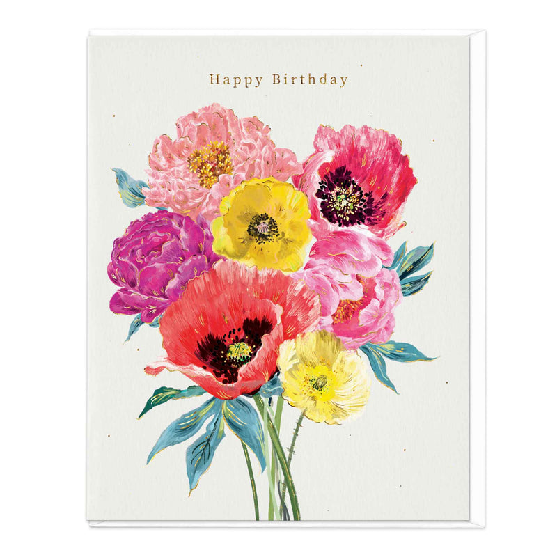 Greeting Card - F496 - Vibrant Bouquet Birthday Card - Vibrant Bouquet Birthday Card - Whistlefish