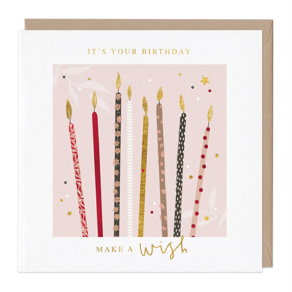 Greeting Card - F502 - Delicate Candles Birthday Card - Delicate Candles Birthday Card - Whistlefish