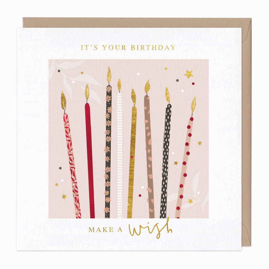 Greeting Card-F502 - Delicate Candles Birthday Card-Whistlefish