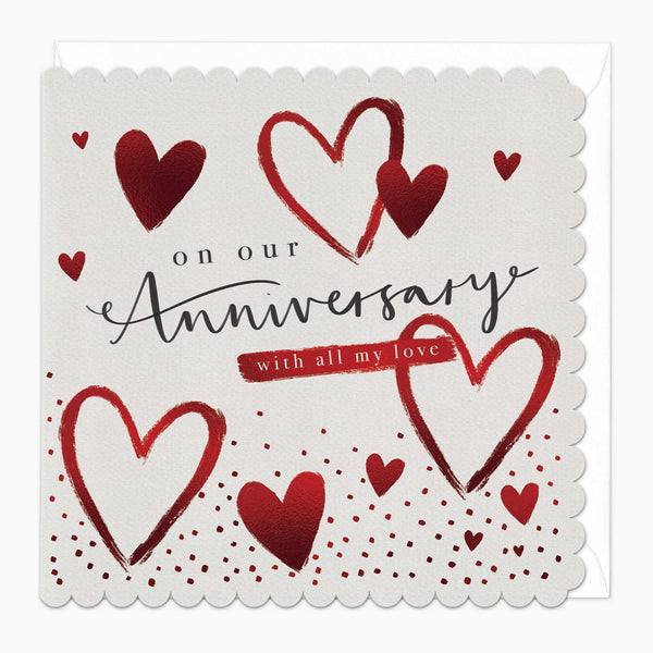 Greeting Card - F520 - All My Love Anniversary Scalloped Card - All My Love Anniversary Scalloped Card - Whistlefish