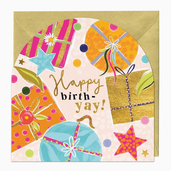 Greeting Card - F529 - Neon Presents Birthday Arch Card - Neon Presents Birthday Arch Card - Whistlefish