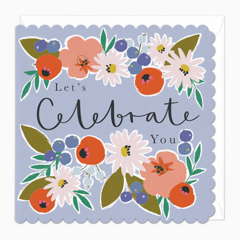 Greeting Card - F535 - Celebrating You Birthday Scalloped Card - Celebrating You Birthday Scalloped Card - Whistlefish