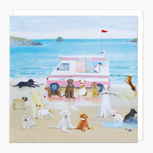 Greeting Card-G019 - Seaside Icecream Art Card-Hannah Cole