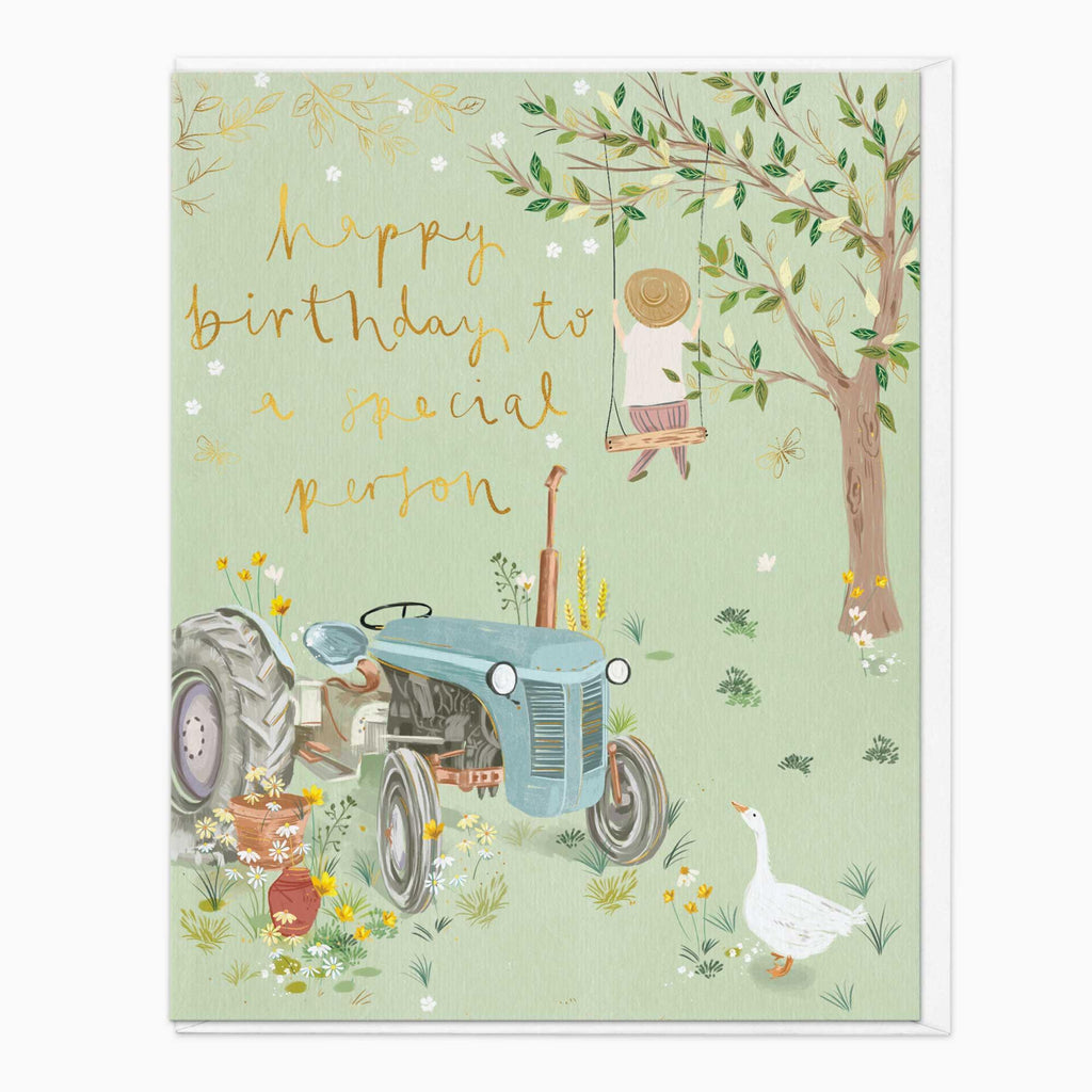 Greeting Card-G032 - Tractor Birthday Bliss Card-Whistlefish