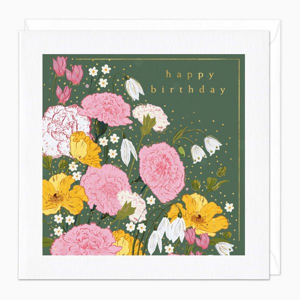 Greeting Card - G044 - Floral Art Birthday Card - Floral Art Birthday Card - Whistlefish