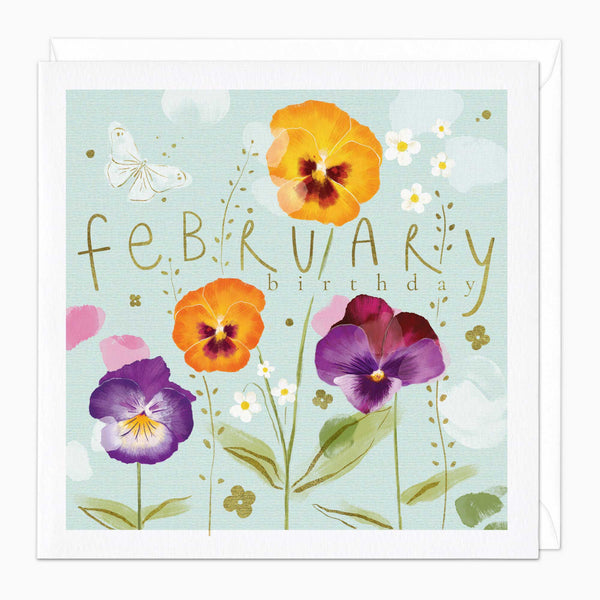 Greeting Card - G049 - February Birth Flower Card - February Birth Flower Card - Whistlefish