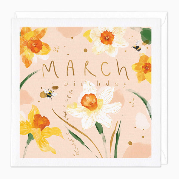 Greeting Card - G050 - March Birth Flower Card - March Birth Flower Card - Whistlefish