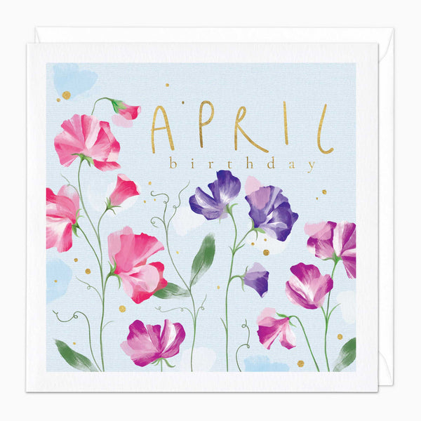 Greeting Card - G051 - April Birth Flower Card - April Birth Flower Card - Whistlefish